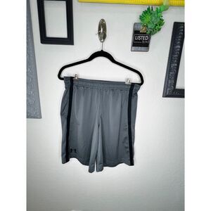 Under Armour Tech Mesh Men's Light Gray & Black Athletic Shorts 10" Size LG